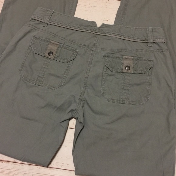 LOFT Relaxed Fit Marissa Utility Pants Sage Green - Picture 6 of 8